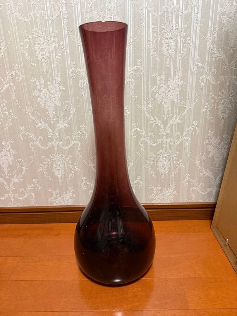 紫色 ガラス花瓶 約60cm