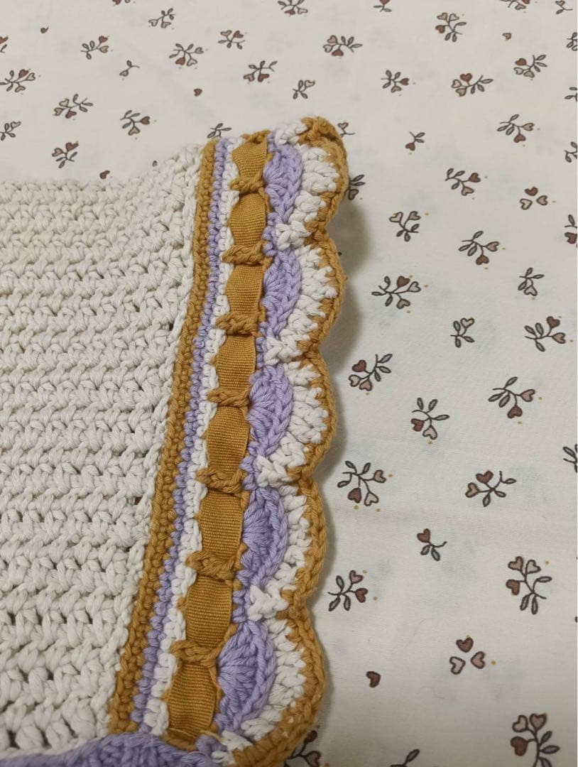 Misha&puff ラベンダー かぎ編みロンパース 3-4y