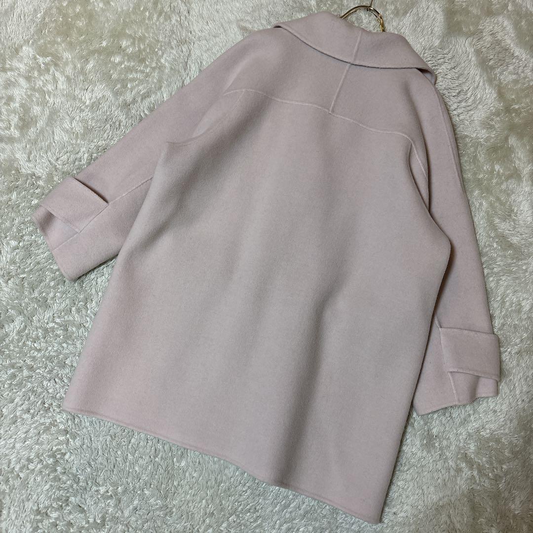 美品＊ミラオーウェン　接結ハーフ丈　ピーコート　ピンク　ゆったり　オーバーサイズ