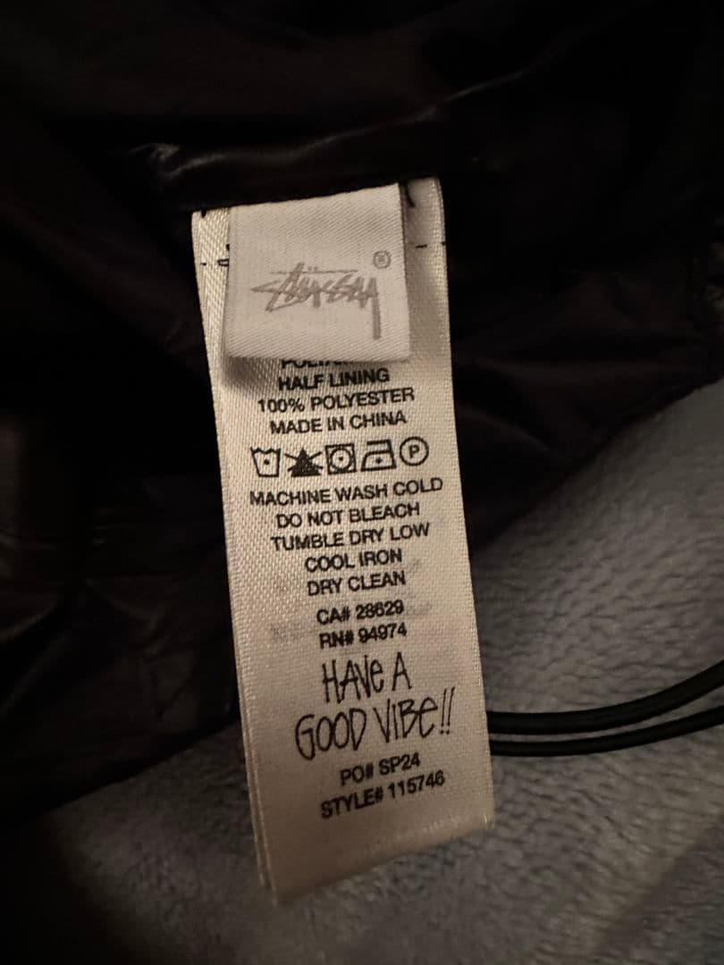 Stussy ブラック ナイロンジャケット M