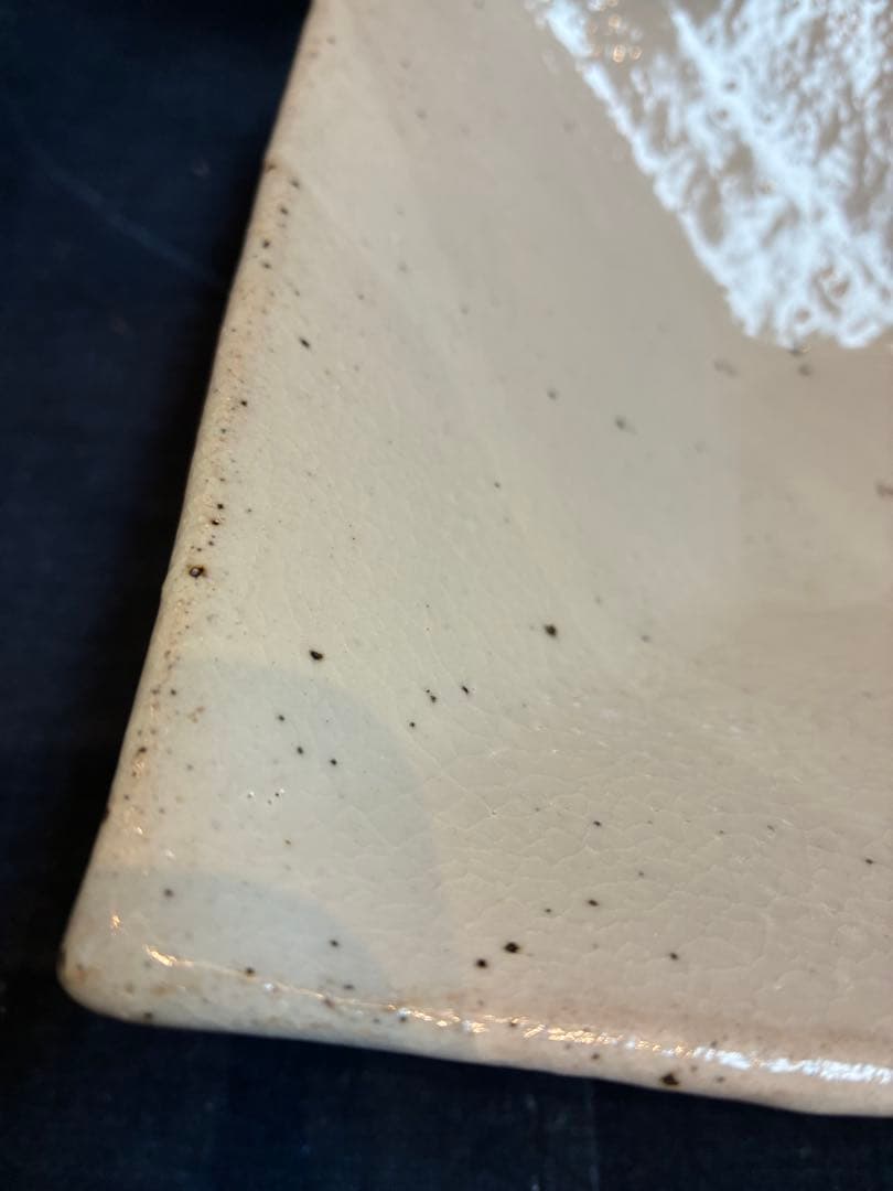 岩谷窯　山本教行　民藝　地釉角皿2枚　傷無し　20×20.5センチ￼ 鳥取民藝