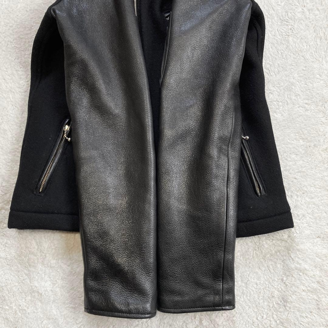 【美品】DELAY by Win&Sons　スタジャン　鹿革　キルティング　黒