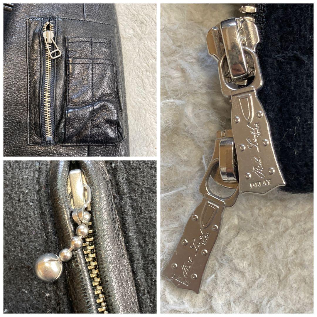 【美品】DELAY by Win&Sons　スタジャン　鹿革　キルティング　黒