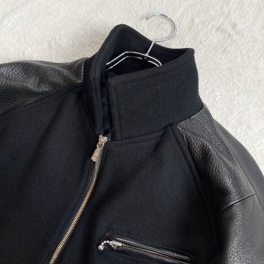 【美品】DELAY by Win&Sons　スタジャン　鹿革　キルティング　黒