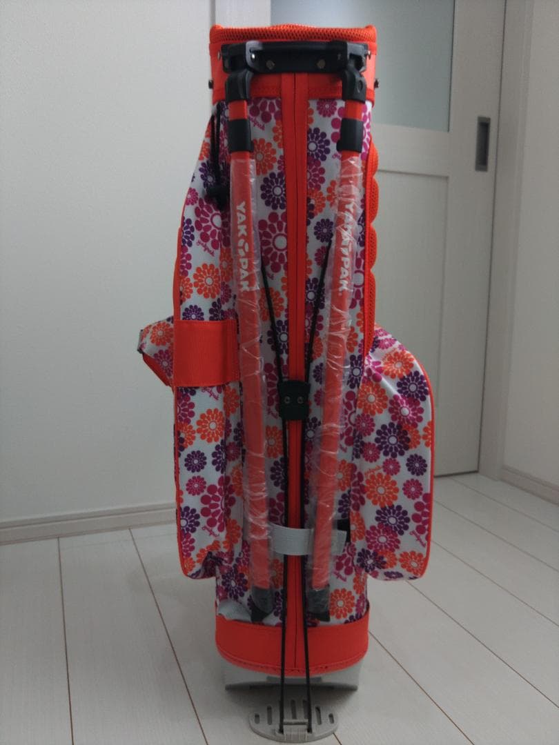 ハ*ー様 YAKPAK GOLF スタンドバッグ 9型 オレンジ花柄