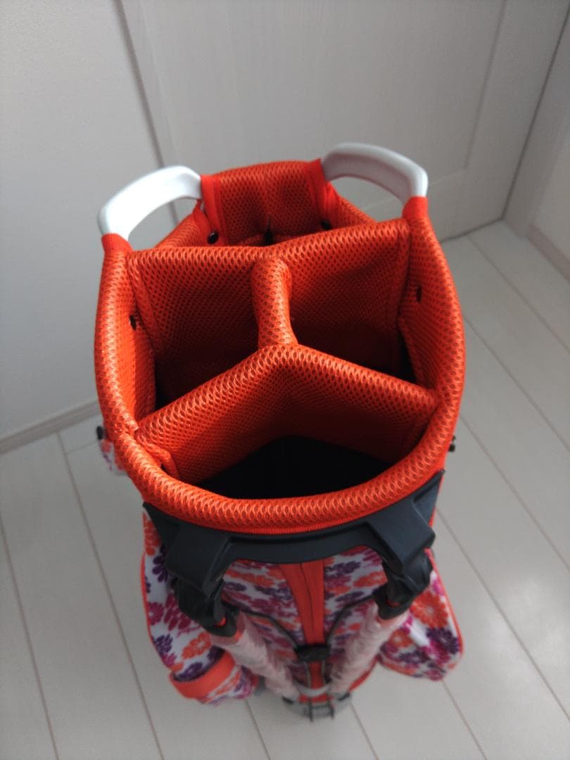 ハ*ー様 YAKPAK GOLF スタンドバッグ 9型 オレンジ花柄