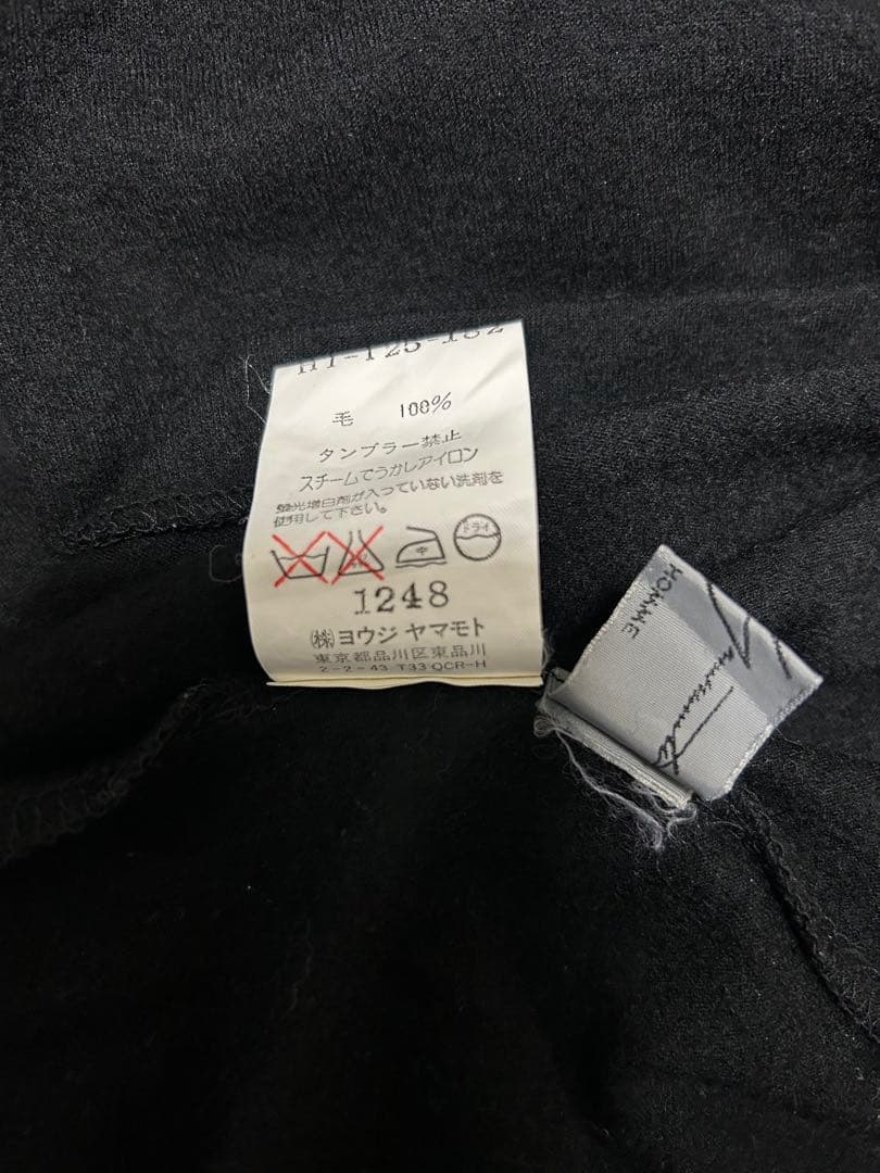 yohji yamamoto 襟付きウールニット　ブラック　サイズ3
