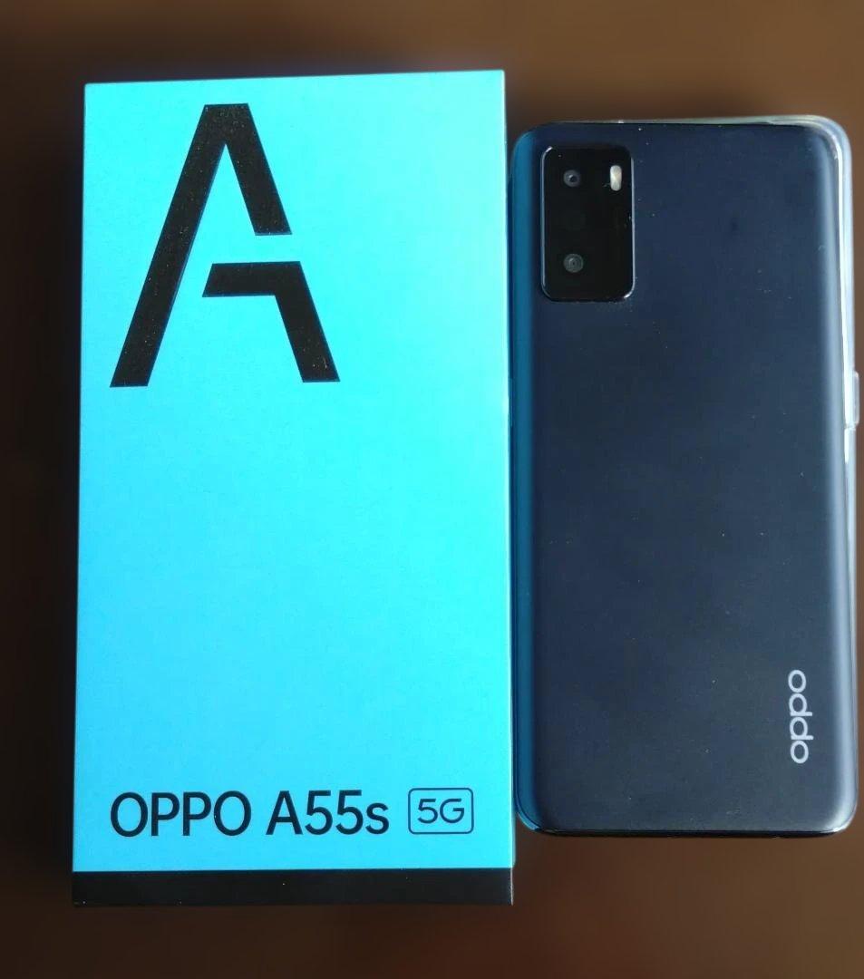 OPPO A55s 5G ブラック 本体 ソフトケース