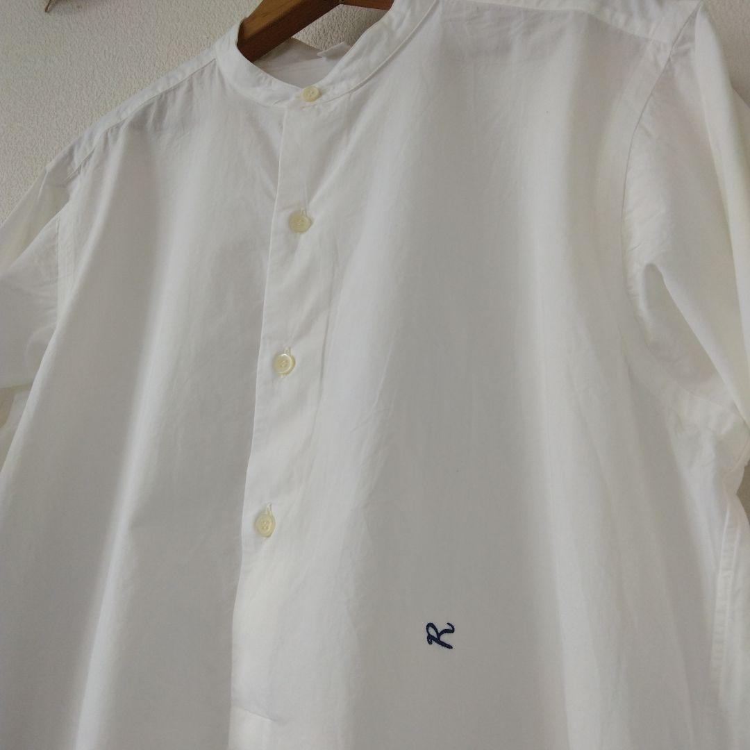 【45R】長袖ロングシャツ バンドカラー　美品