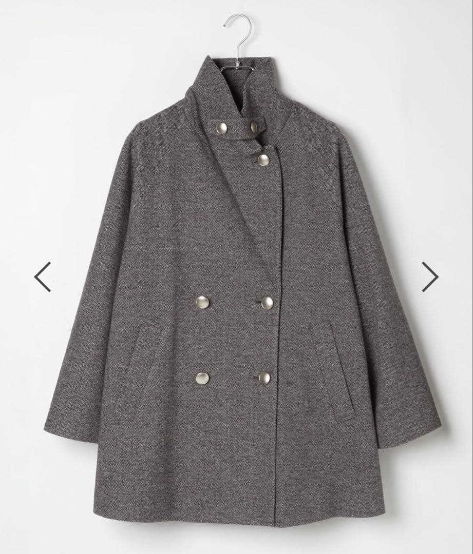 今期完売品★軽やかストレッチ襟2WAY ミドルコートL /GLOBAL WORK