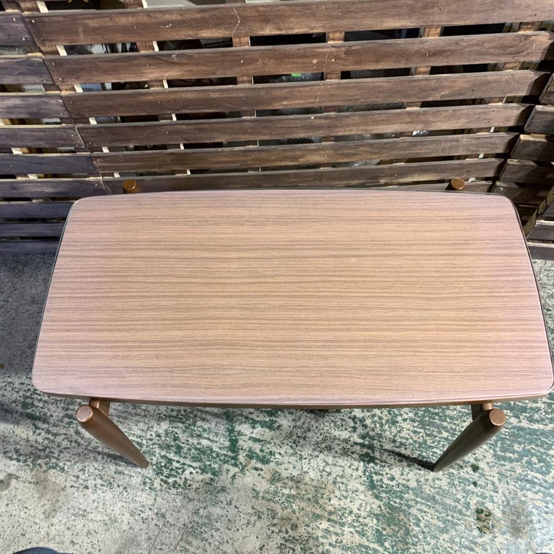 K658 富士ファニチア コーヒーテーブル ガラス天板 ブラウン