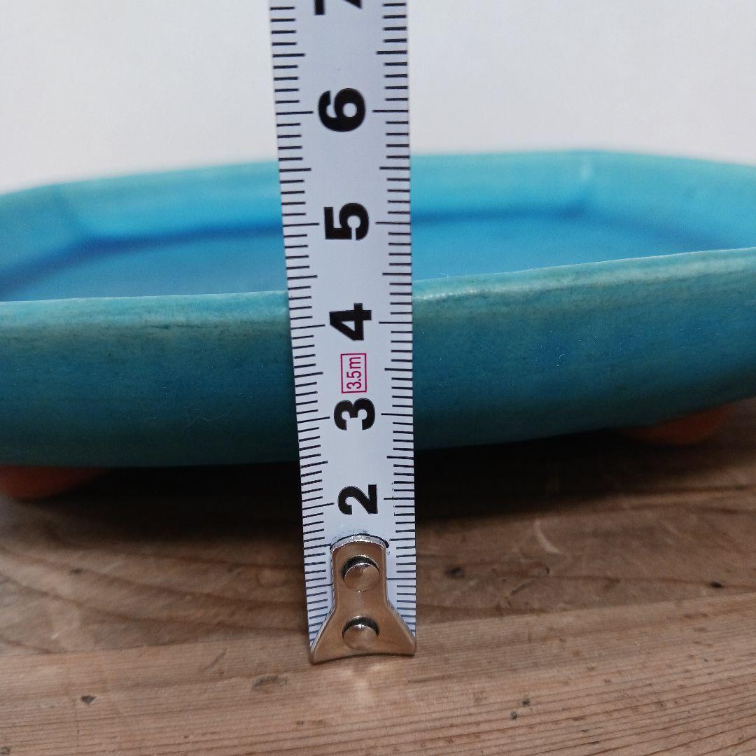 やちむん　沖縄　大嶺工房　ペルシャブルー　足付き