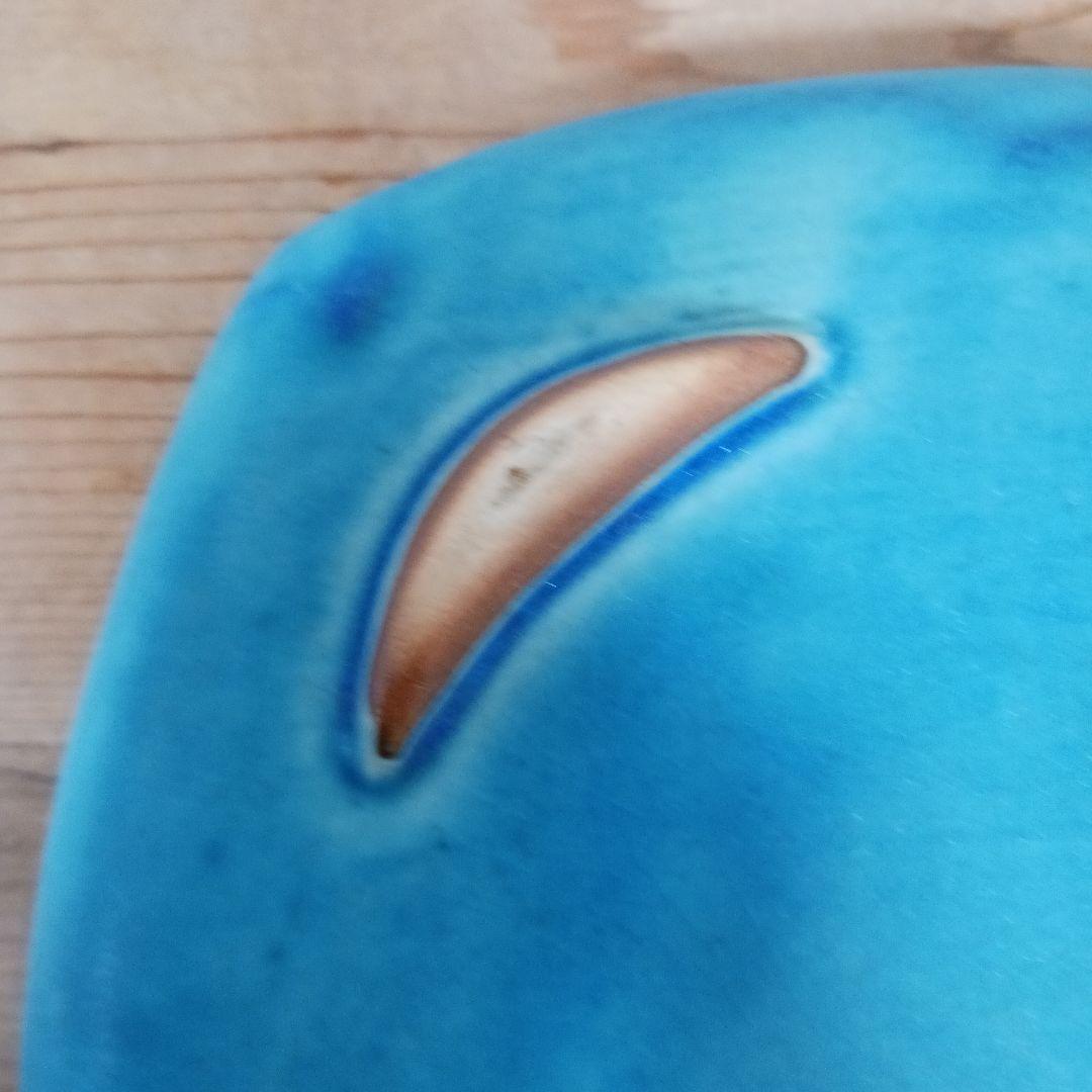 やちむん　沖縄　大嶺工房　ペルシャブルー　足付き