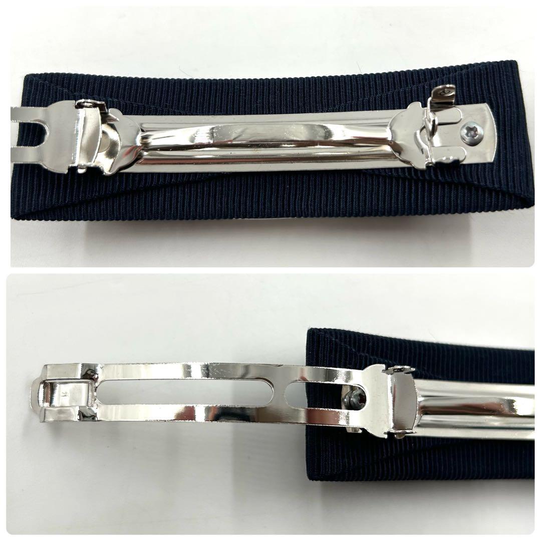 未使用保管品 フェラガモ 530 バレッタ ヴァラリボン ヘアアクセ ネイビー