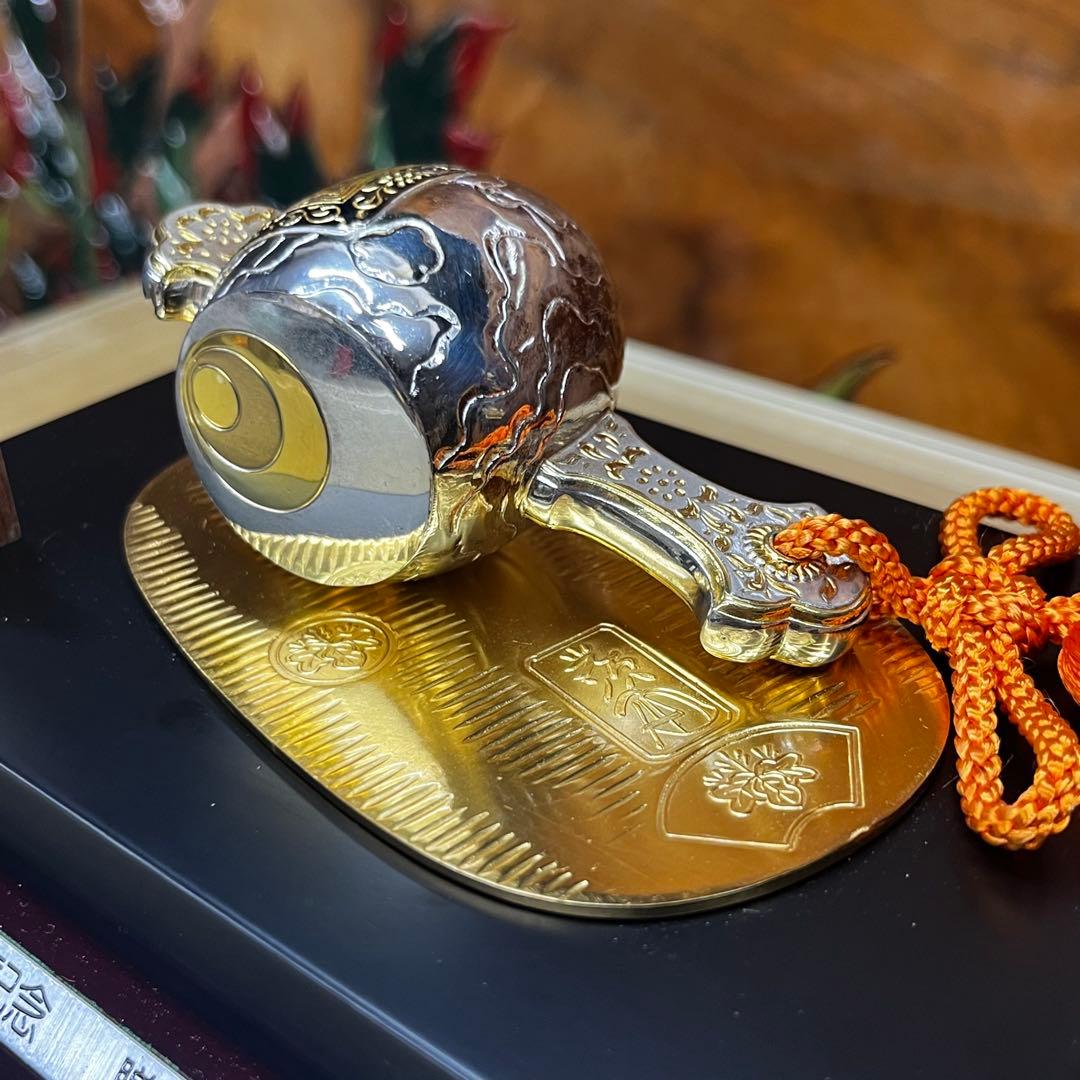 金工 光雲 福古槌 ガラスケース付　SILVER.P