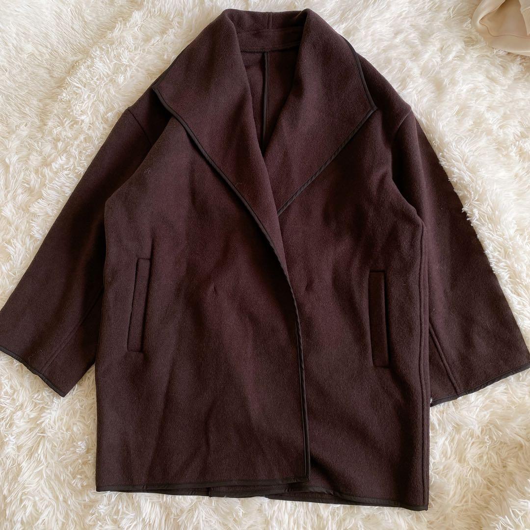 ガリャルダガランテ　リバーハーフコート　ブラウン　ガウンコート　パイピング　F