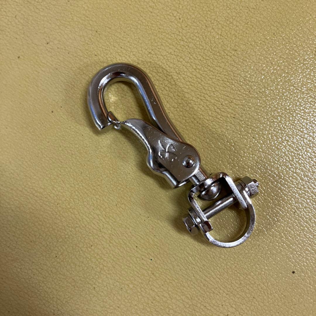 ブラス製　シルバーメッキキーチェーン　新品未使用！刻印入り二重リング付き