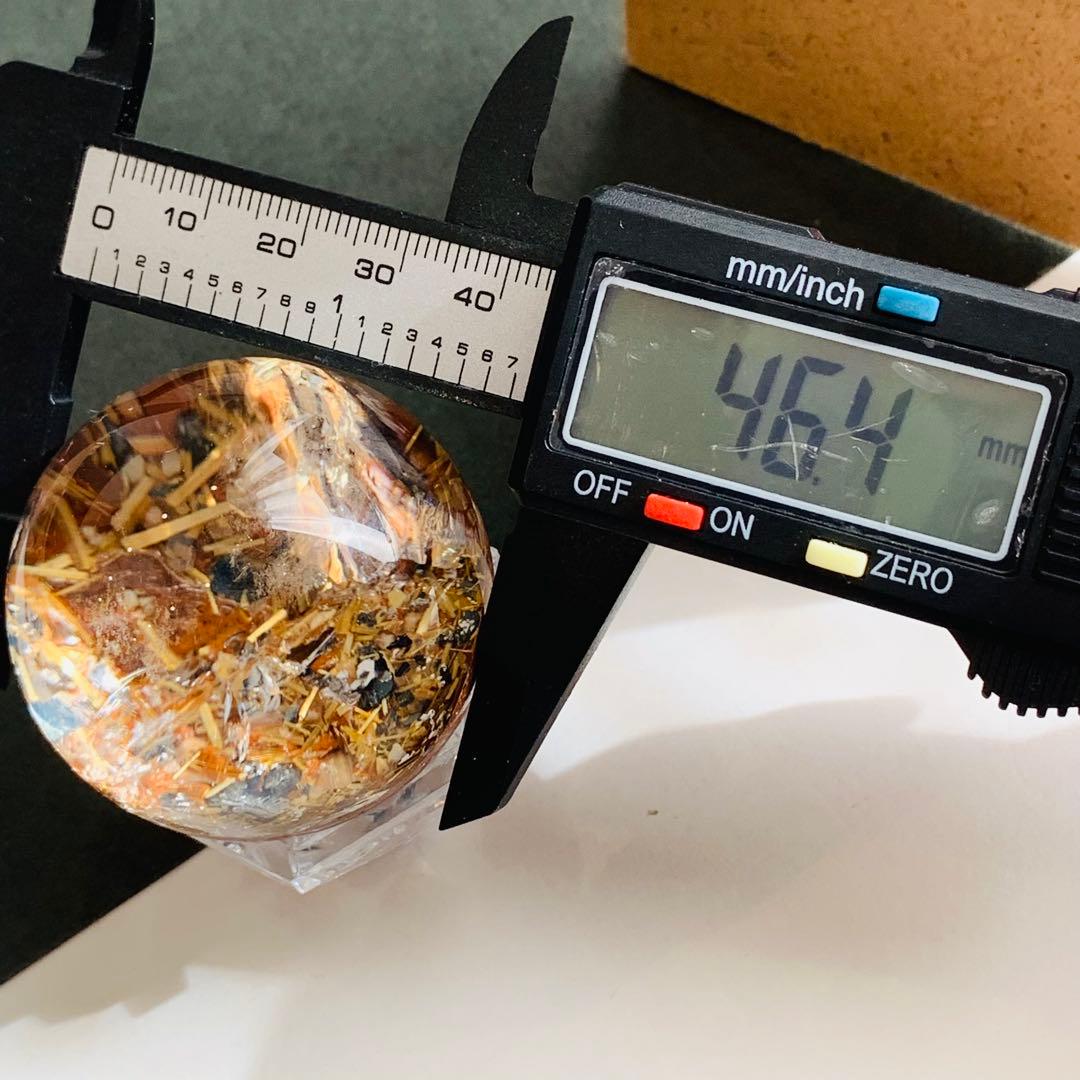 タイチンルチル　パイライト共生　ガーデンクォーツスフィア　46ミリ B7