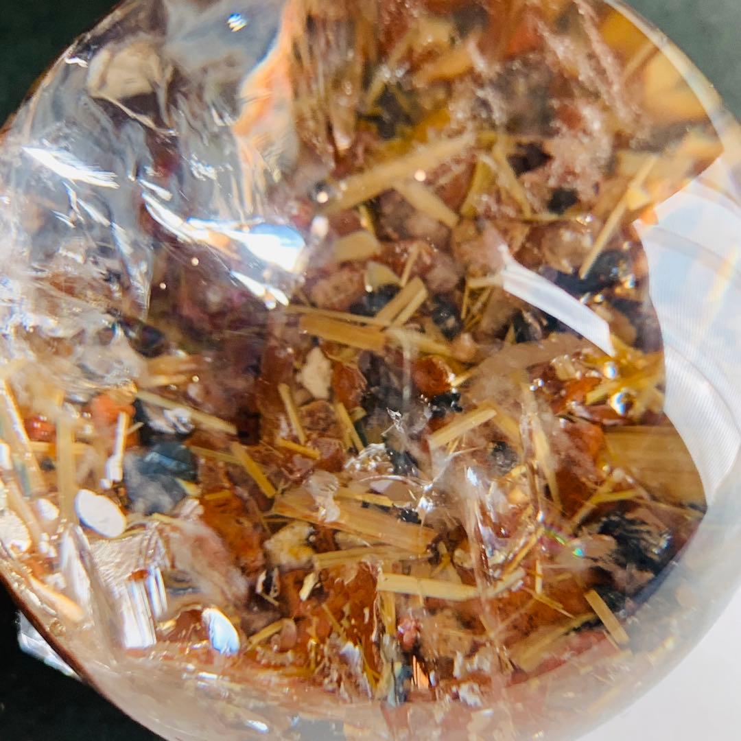 タイチンルチル　パイライト共生　ガーデンクォーツスフィア　46ミリ B7