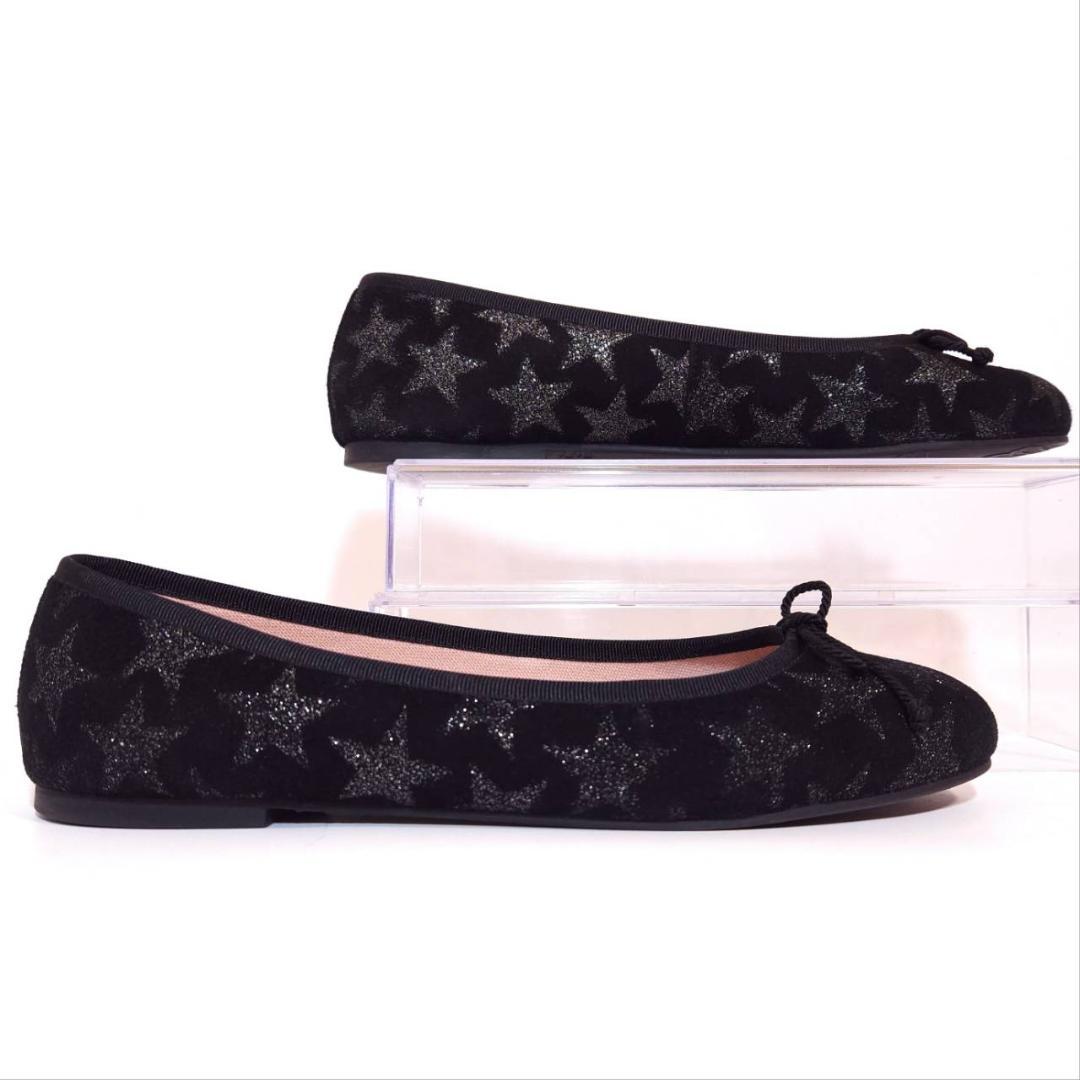 プリティバレリーナ　スター　リボン　フラットシューズ　ロザリオ