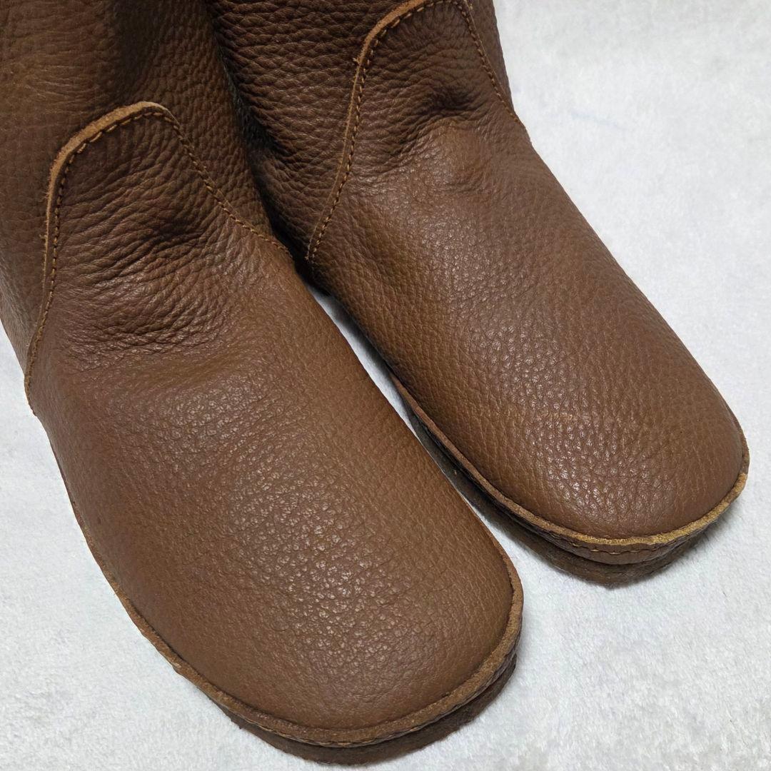 【新品未使用】Koos コース ミドルブーツ 本革 ライトブラウン 24.5