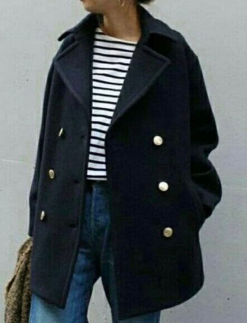 FRAMeWORK ラムリバーメルトンPコート ネイビー 38サイズ