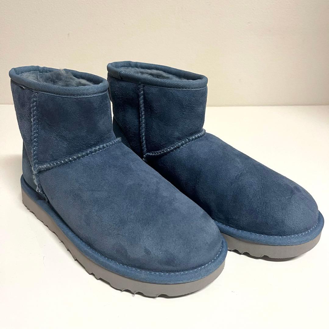 未使用級✨UGGムートンブーツ クラッシックミニⅡ 1016222ブルーグレー