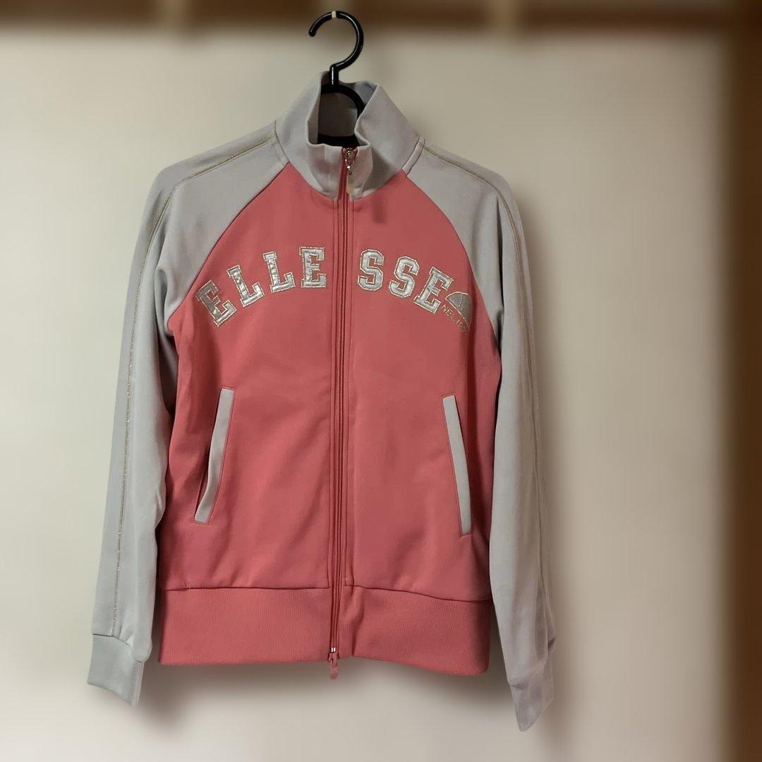 ELLESSE ジャージセットアップ ピンク パンツバックロゴ刺繍 レディースＭ