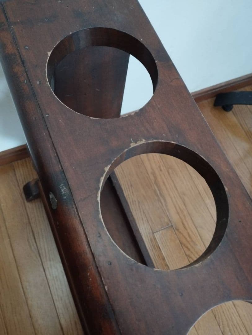 アンティーク調 虫食い加工 傘立て マホガニー無垢板