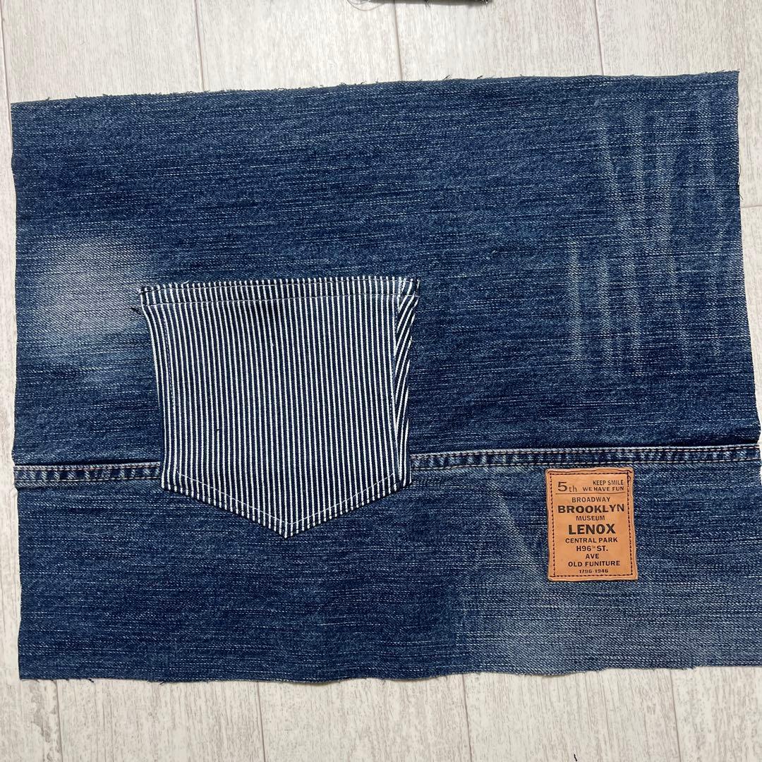 BIGショルダーバッグ　２点　デニムリメイク　ハンドメイド