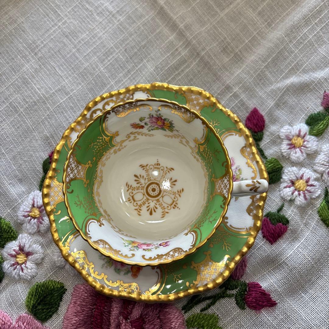 コールポート 希少 バットウィング グリーン カップ アンティーク