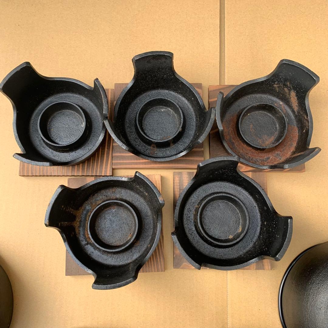 南部鉄器　いろり鍋　コンロセット　5組
