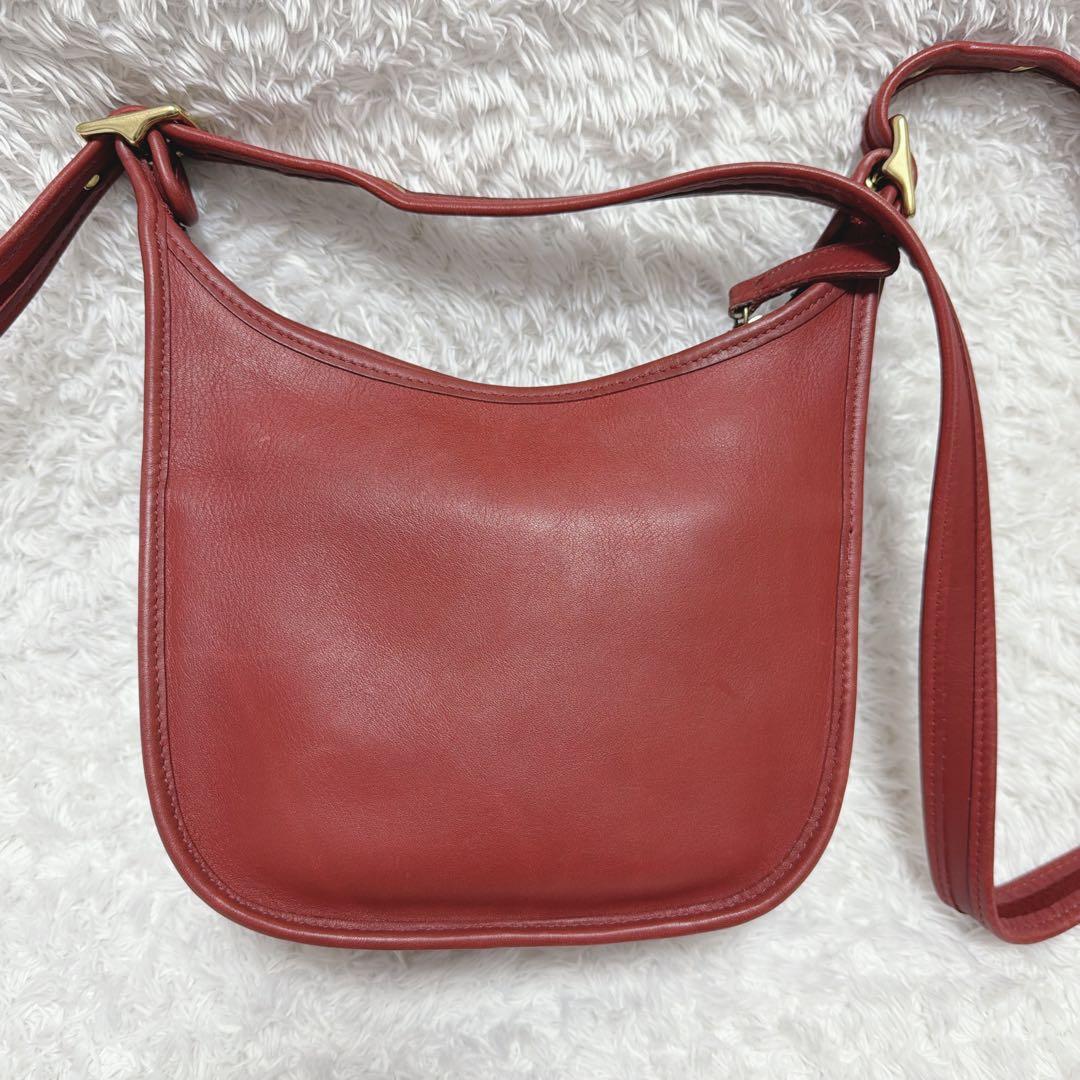 【美品】オールドコーチ 赤 ショルダーバッグ