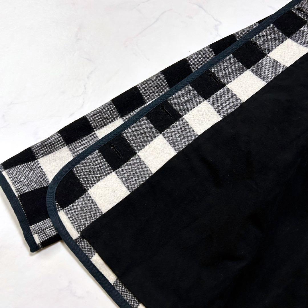 マドモアゼルノンノン ウールチェック ノーカラージャケット ウールコート日本製