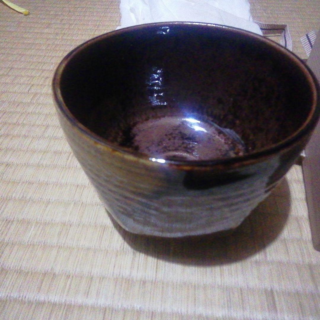 抹茶茶碗  膳所焼  岩崎新定