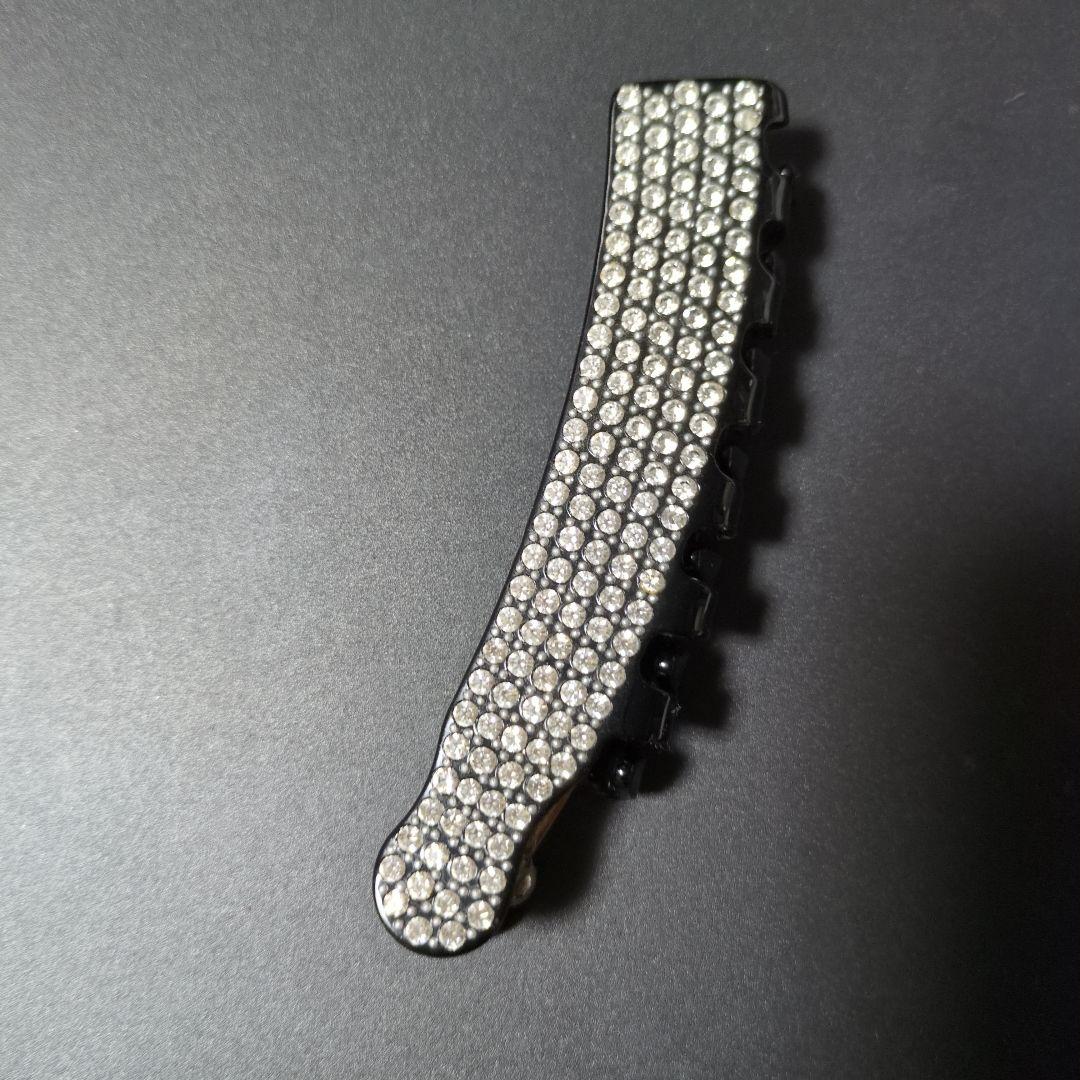 フランスラックス　フルクリスタルキャスケード　ストーン装飾付き黒