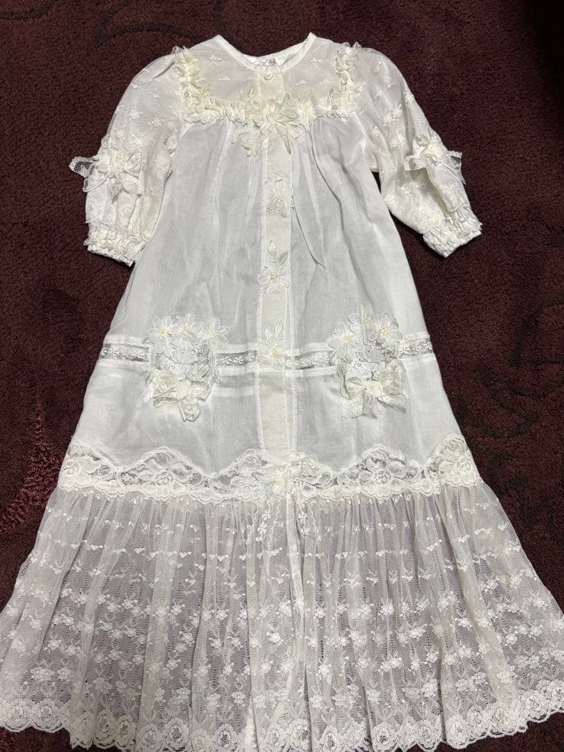 ホワイト ベビードレス 帽子・靴下付き 6点セット