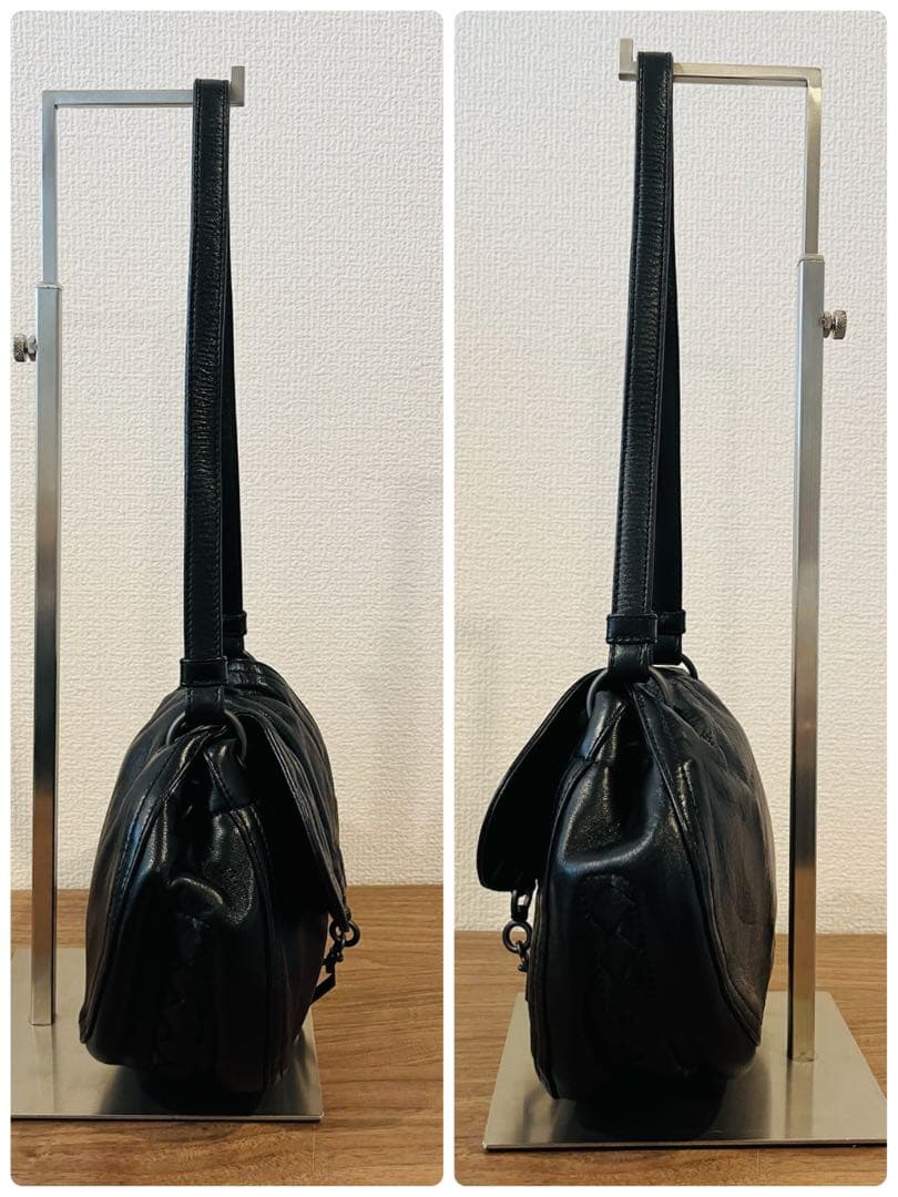 【極美品】 ボッテガヴェネタ ワンショルダーバッグ イントレ 肩掛け レザー 黒
