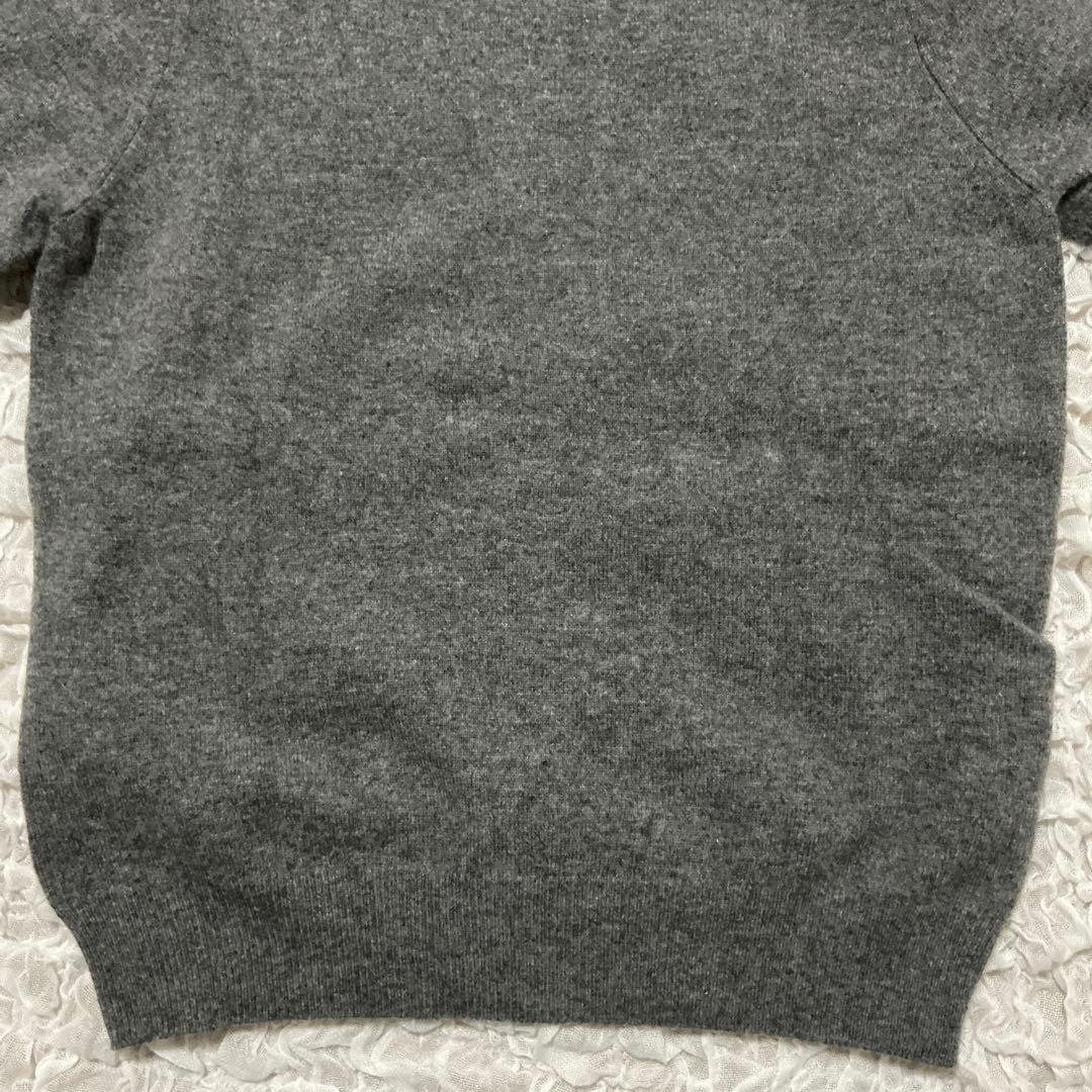 プレイコムデギャルソン　ニットカーディガン　クルーネック　チャコールグレー　M