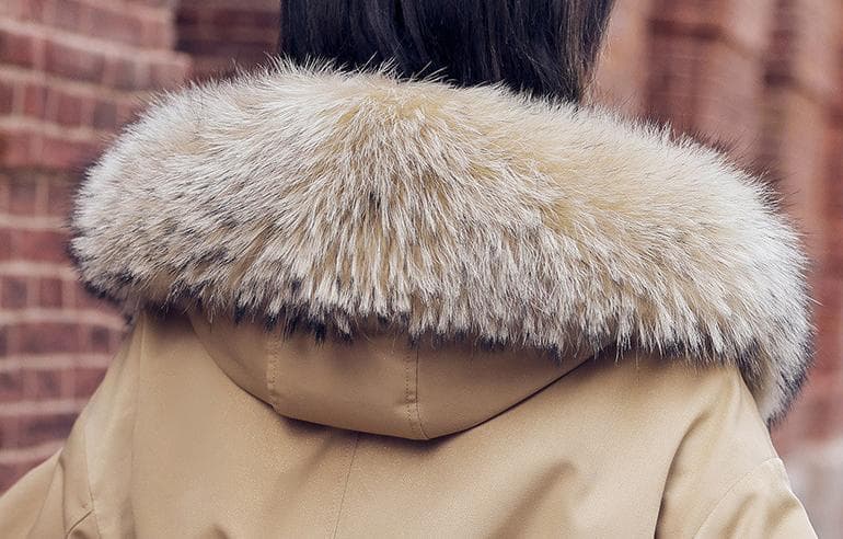 新品 ラビットファーライナーモッズコートフード付きラクーントリミング毛皮ファー