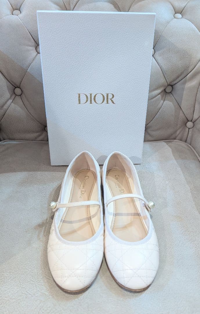 DIOR バレリーナ カナージュ キルティング フラットパンプス 38