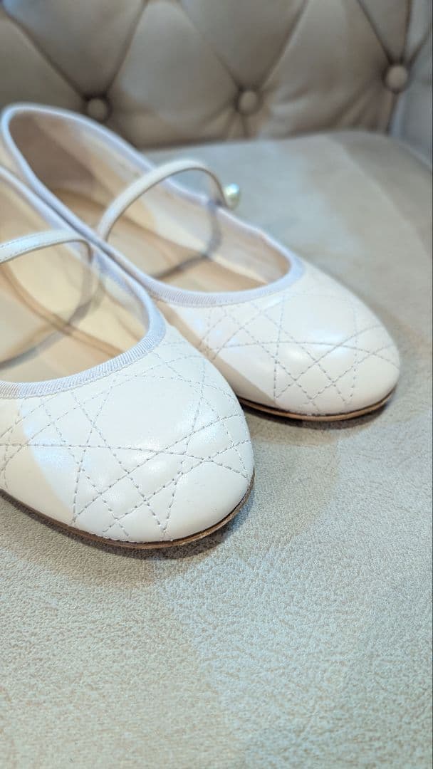 DIOR バレリーナ カナージュ キルティング フラットパンプス 38