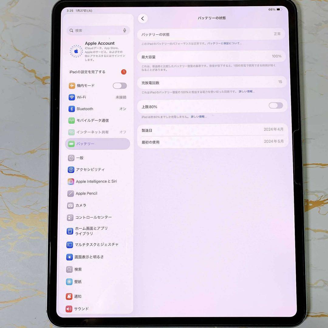 新品同様iPad Pro 13インチ M4 セルラー 256GB BT100%