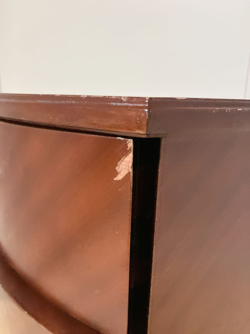 アンティーク調　キャスター付き　木製サイドテーブル　キャビネット　エンドテーブル