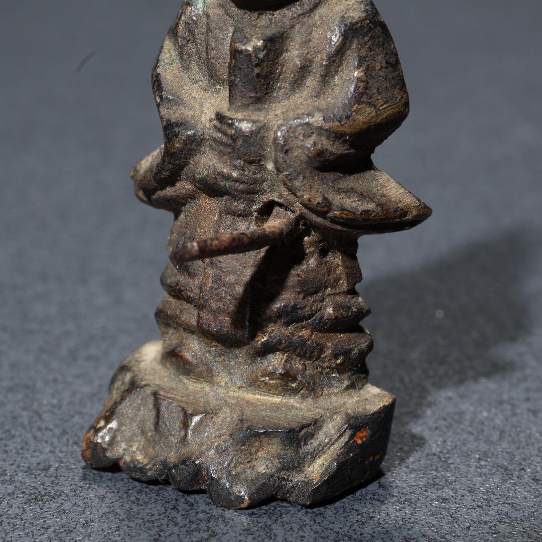 天神立像　菅原道真　天神様　銅製　骨董　仏像　R1682