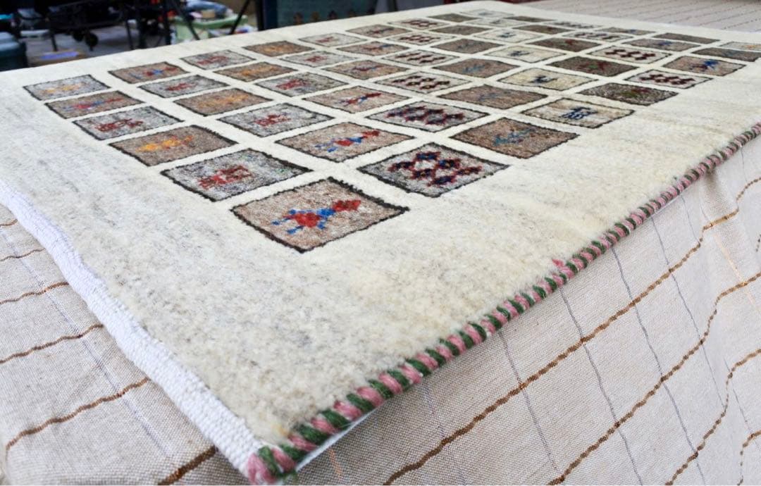 キャシュクリギャッベ ペルシャ絨毯 トライバルラグ なめらか高品質