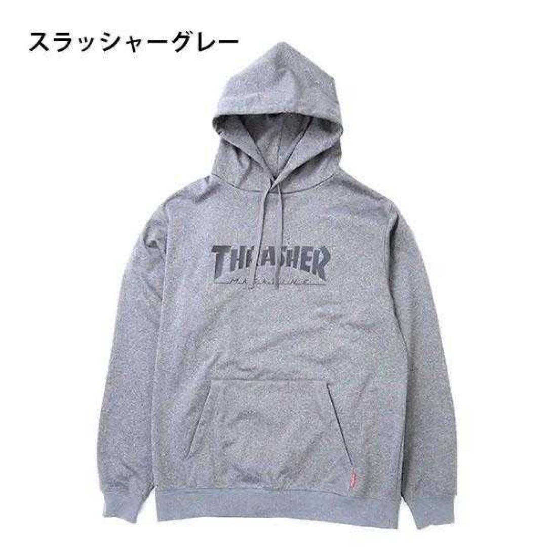 L】高性能 撥水パーカー THRASHER グレー フーディ