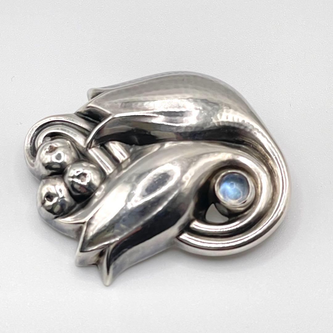 ★希少★ 美品 ジョージジェンセン 100C ブローチ フラワー ヴィンテージ