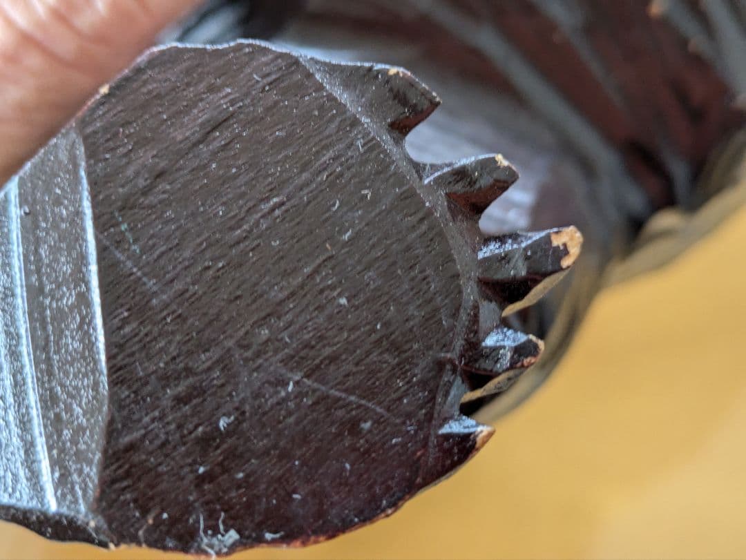 5#.昭和レトロ　熊の置き物　堀井作　木彫り民芸品