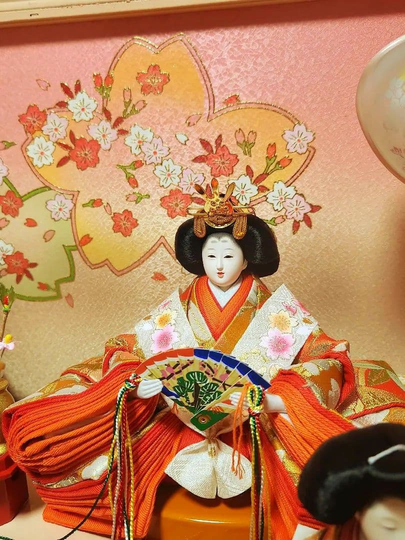 送料込✧* 雛人形 吉徳 五人飾り オルゴール・ ガラスケース 定価約7万